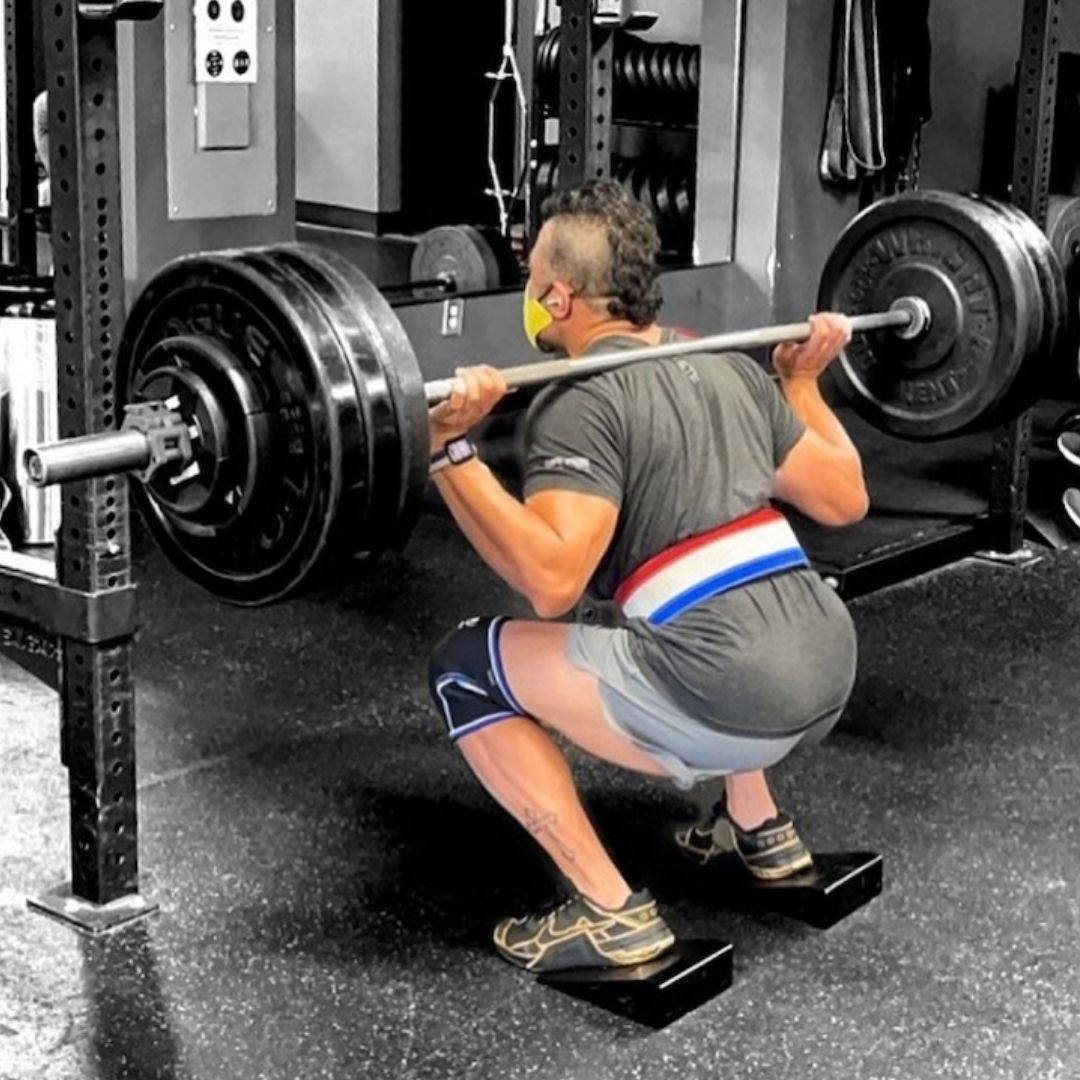 heel elevated squats